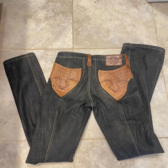 lastchance!ClosenextWK! Japanese brand Obelisk y2k archival dark wash jeans - Picture 3 of 5